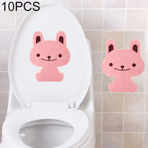 10 PCS Cartoon Animal Bathroom Thickened Felt Toilet Deodorant Stickers(Rabbit)