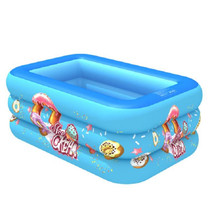 Household Indoor and Outdoor Ice Cream Pattern Children Square Inflatable Swimming Pool, Size:180 x 130 x 55cm, Color:Blue