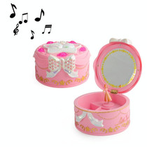 Cute Plastic Rotating Dance Ballet Music Box Children Toys Home Decorations(Pink)