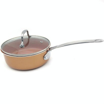 Non-stick Copper Ceramic Coating Cooking Pot, Style:With Cover