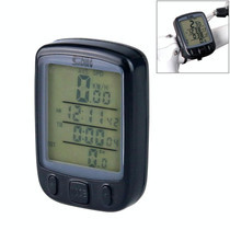 SUNDING 563C Bike Bicycle Waterproof Wireless LCD Screen Luminous Mileage Speedometer Odometer, English Version (Black)