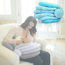 Baby Feeding Pillow Multi-functional Newborn Baby Breastfeeding Artifact Anti-vomiting Crib(Light Blue)