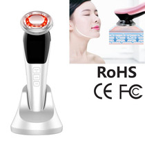 BLK-D818 Facial Beauty Instrument Hot and Cold Color Skin Rejuvenation Instrument EMS Micro Current Beauty Introduction Instrument (White)