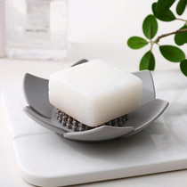 Silicone Drain Soap Bathroom Soap Box(Gray)