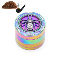 Creative Colorful Smoke Grinder Zinc Alloy Four-layer Grinder(Spider)