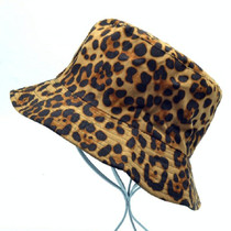 Leopard Double-sided Wearable Fisherman Hat Outdoor Sun Hat Retro Basin Hat, Size:One Size(Dark Brown)