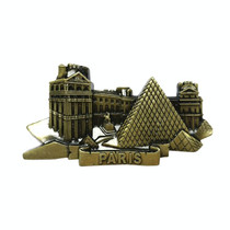 Architectural Landscape Metal Magnetic Refrigerator Stickers Home Decoration( Louvre)