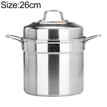 Stockpot Food Grade Material Souppot with Steamer Grid, Specification: 26cm