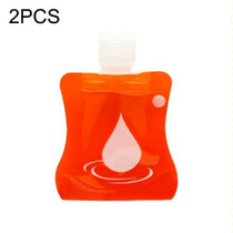 2 PCS Portable Silicone Lotion Bottle Hand Sanitizer Bottle Travel Soft Pack Shampoo Shower Gel Bottle( Water droplet orange)