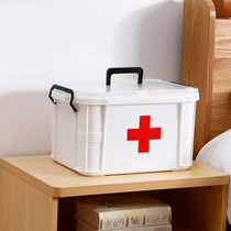 Family Multi-layer Emergency Medicine Storage Box Household Plastic Box, Size: XL (White)