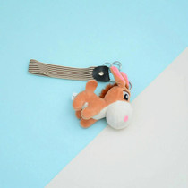 Cute Little Donkey Plush Toy Doll Bag Pendant Car Keychain Decoration Gift(Light Brown)