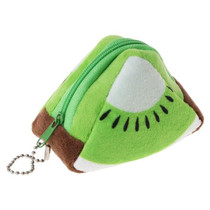 Triangle Plush Fruit Creative Three-dimensional Cute Children Change Bag Key Bag Gift(Kiwi)