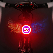 USB Charging Red Blue Color Riding Light Rear Lamp Safety Warning Light (Cancer Style)