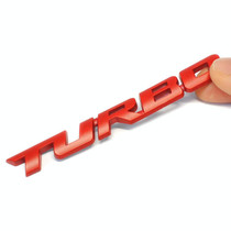 8 PCS Car Alloy Modified Turbocharged TURBO Metal Car Sticker Sports Body Sticker Car Tail Label Side Decoration Sticker, Model: Small 10 X 1cm(Red)
