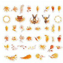 TH001-22 6 Sets Japanese Paper Decoration Hand Account DIY Sticker(Late Summer and Autumn Sun)