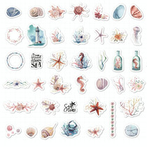 TH001-22 6 Sets Japanese Paper Decoration Hand Account DIY Sticker(Call Sea)