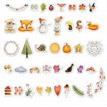 TH001-22 6 Sets Japanese Paper Decoration Hand Account DIY Sticker(Warm Winter)