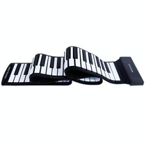 MIDI88 88-Key Hand-Rolled Foldable Piano Professional MIDI Soft Keyboard Simulated Practice Portable Electronic Piano(Black English)