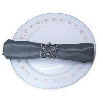 6 PCS CJK1019 Three-Dimensional Diamond-Studded Napkin Buckle Hotel Table Wedding Banquet Accessories(Silver)