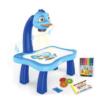 Smart Children Projection Painting Board Multifunctional Drawing Table Toy Set(Blue)