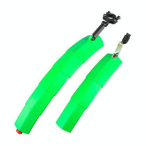 Bicycle Telescopic Folding Mudguard  27.5 Inch Extended Water Retaining LED Taillight(Green)