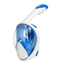 COPOZZ Snorkeling Mask Full Dry Snorkel Swimming Equipment, Size: L(White Blue)