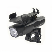 500LM Bicycle Light Mobile Phone Holder Multi-Function Riding Front Light With Horn 2400 mAh (Black)