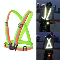 Night Riding Running Flexible Reflective Safety Vest(Yellow+Green)