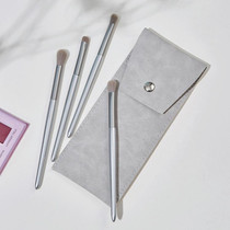 4 PCS / Set Makeup Brush Eye Shadow Brush Eye Makeup Set Soft Hair Detail Brush Smudge Brush With Brush Bag, Color:Silver