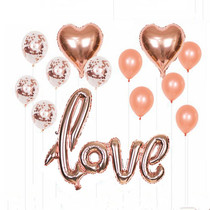 2 PCS LOVE Aluminum Foil Balloon Decoration Set Wedding Wedding Wedding Venue Layout Balloons, Style:LOVE + 2 Heart Shape + 5 Sequins 5 Latex
