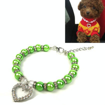 5 PCS Pet Supplies Pearl Necklace Pet Collars Cat and Dog Accessories, Size:S(Green)