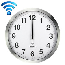 Smart Network Automatic Time Synchronization Wifi Wall Clock Modern Minimalist Silent Living Room Clock, Size:12 inch(Silver)