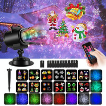 12 Patterns 12W RGBW LED Double Tube Water Waves Lamp Christmas Projection Light(US Plug)