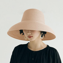 Big Eaves Straw Hat  Female Summer Sunscreen Basin Hat Beach Vacation Sunhat Fisherman Hat, Colour: Pink(M56-58cm)