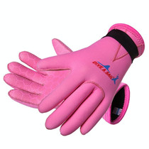 DIVE&SAIL 3mm Children Diving Gloves Scratch-proof Neoprene Swimming Snorkeling Warm Gloves, Size: L for for Aged 9-12(Pink)