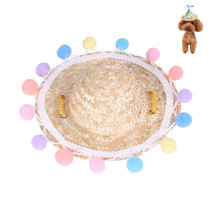 2 PCS Pet Bamboo Dragonfly Straw Hat Headdress Cat Dog Decoration, Size: L(Lace)