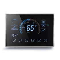 BHP-8000-SS 3H2C Smart Home Heat Pump Round Room Brushed Mirror Housing Thermostat without WiFi, AC 24V