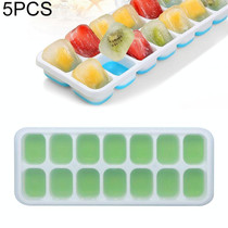 5 PCS 14 Grid Silicone Ice Grid Household Square Ice Grid Silicone Mold With Lid(Green)