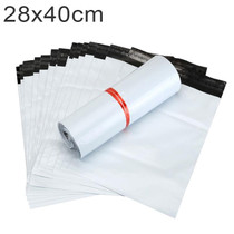 100 PCS / Roll Thick Express Bag Packaging Bag Waterproof Plastic Bag, Size: 28x40cm(White)