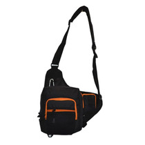 Outdoor Fishing Supplies Oxford Cloth Tricolor Fishing Crossbody Bag(Black)
