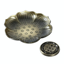 Plum Blossom Carved Incense Plate Incense Stick Suitable for Vertical Incense Burner Incense Holder(Bronze)