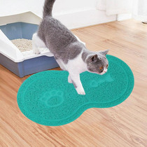 Lovely PVC Cat Litter Mat Eight-shaped  Anti-skid Placemat Pet Supplies(Lake Blue)