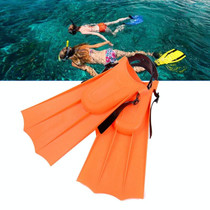 1 Pair Adult Adjustable Fins Swimming Fins Snorkeling Sole, Size:30-35(Orange)