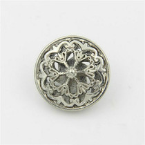 Silver 100 PCS Hollow Flower Shape Metal Button Clothing Accessories, Diameter:25mm