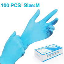 100 PCS Blue Disposable Butyronitrile Gloves Housework Supplies, Size: M, Suitable for Palm Width: 8cm-9cm