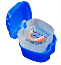Cleaning Teeth Case Dental False Teeth Storage Box(Dark Blue)
