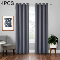 4 PCS High-precision Curtain Shade Cloth Insulation Solid Curtain, Size:5295 Inch132240CM(Dark Grey)