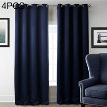 4 PCS High-precision Curtain Shade Cloth Insulation Solid Curtain, Size:5295 Inch132240CM(Dark Blue)