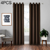 4 PCS High-precision Curtain Shade Cloth Insulation Solid Curtain, Size:5295 Inch132240CM(Dark Coffee)