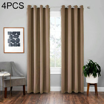 4 PCS High-precision Curtain Shade Cloth Insulation Solid Curtain, Size:5295 Inch132240CM(Khaki)